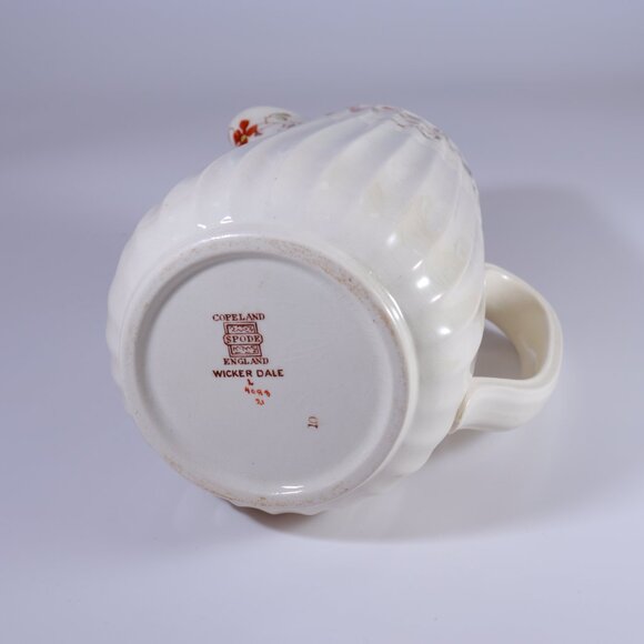 Copeland Spode England Wicker Dale Chelsea Wicker Shape Floral Rim Small Pitcher - Picture 6 of 6